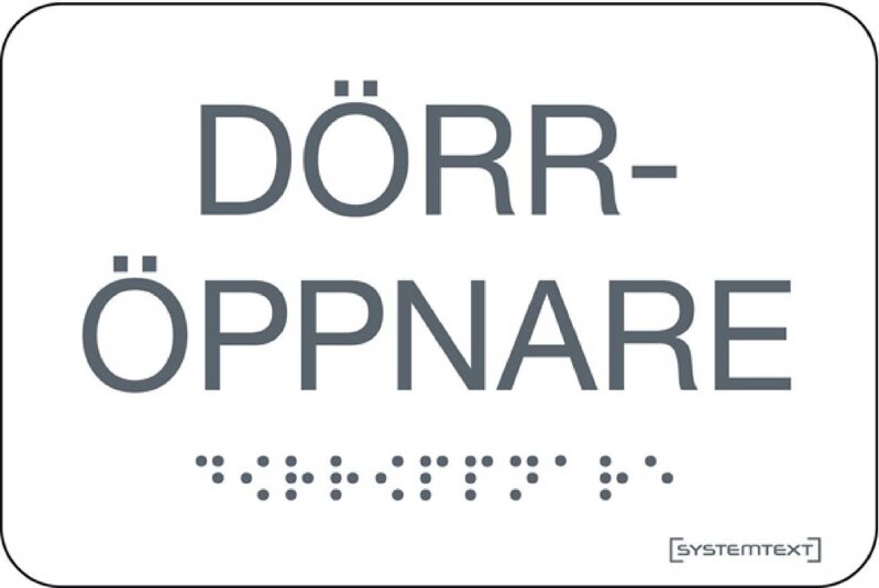 SKYLT 232610 VIT DÖRRÖPPNARE VIT TAKTIL SKYLT 120X80MM