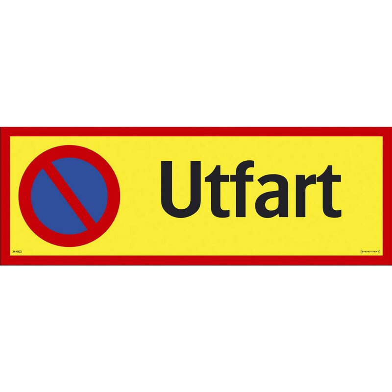 SKYLT 344822 PARKERING FÖRBJUDEN UTFART 594X210MM