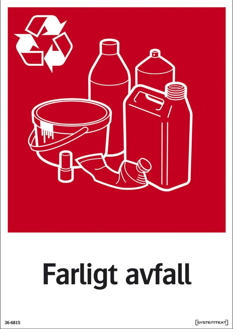 SKYLT 366814 DEKAL FARLIGT AVFALL 210X297MM