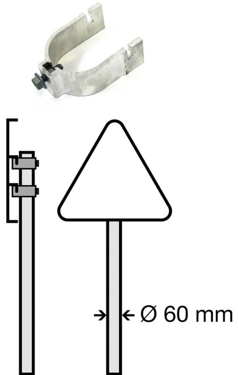 STOLPFÄSTE 359445 ENKELKLAMMER BLF FÖR TRAFIKSKYLTAR DIAM 60