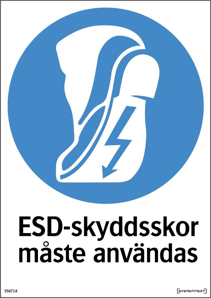 SKYLT ANTISTAT SKYDDSSK 354714 SYSTEMTEXT