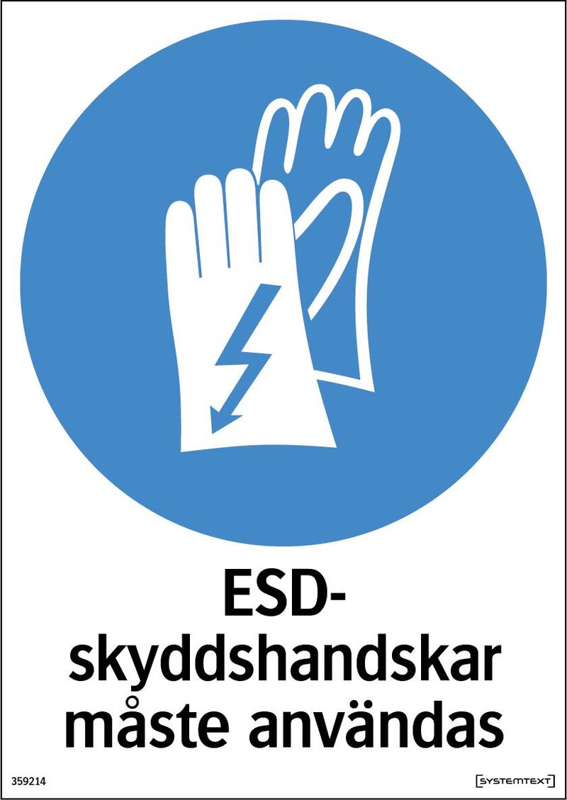 SKYLT SKYDDSHANDSKAR 359214 SYSTEMTEXT