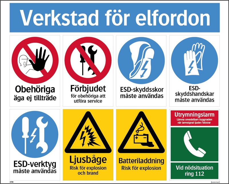 SKYLT VERKSTAD ELBILAR 337880 SYSTEMTEXT