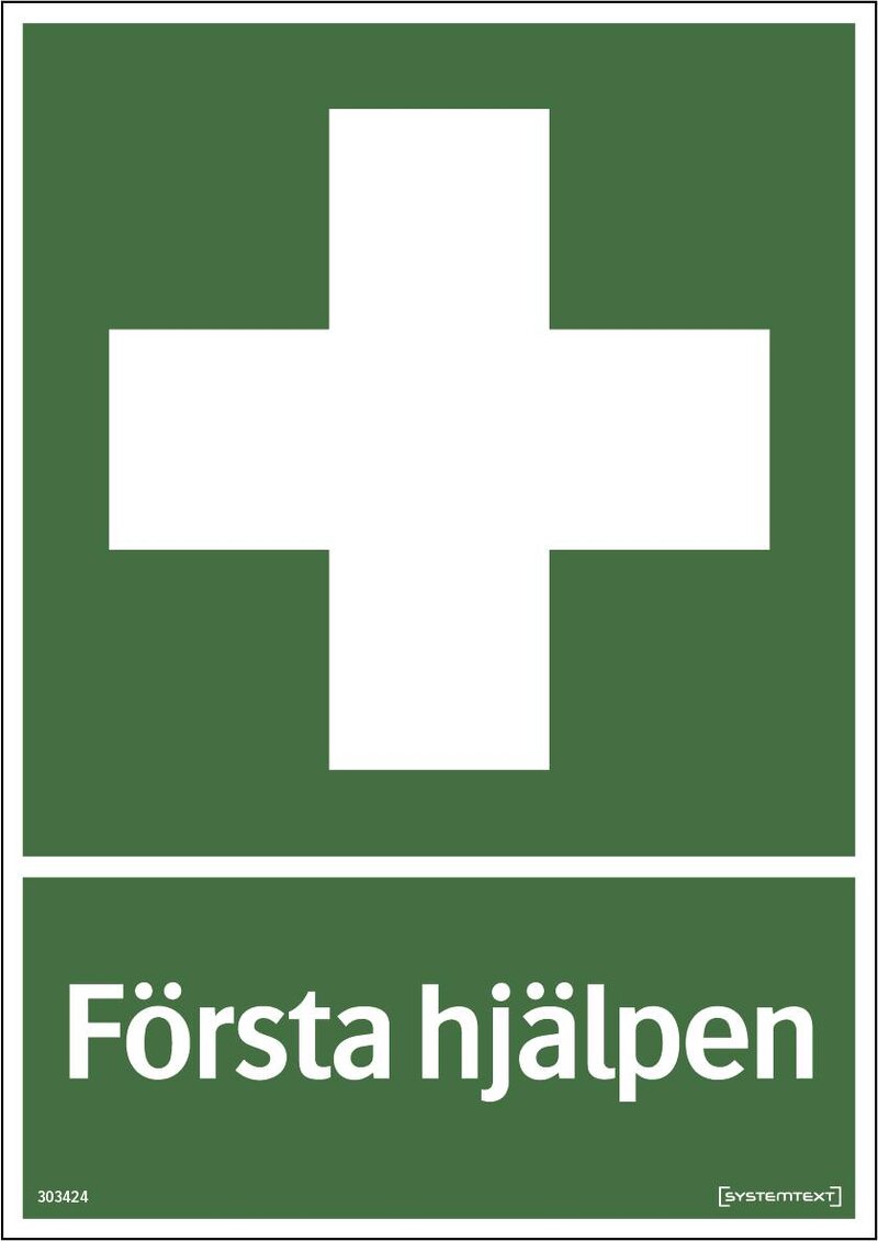 SKYLT FÖRSTA HJÄLPEN 303424 SYSTEMTEXT