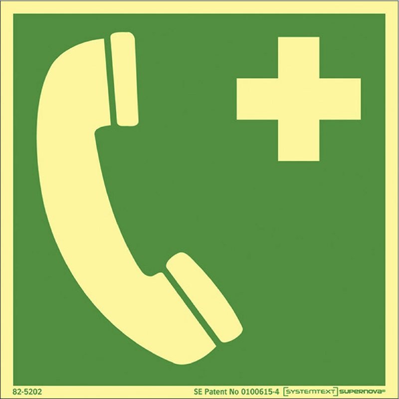 SKYLT 825202 SUPERNOVA NÖDTELEFON 150x150MM
