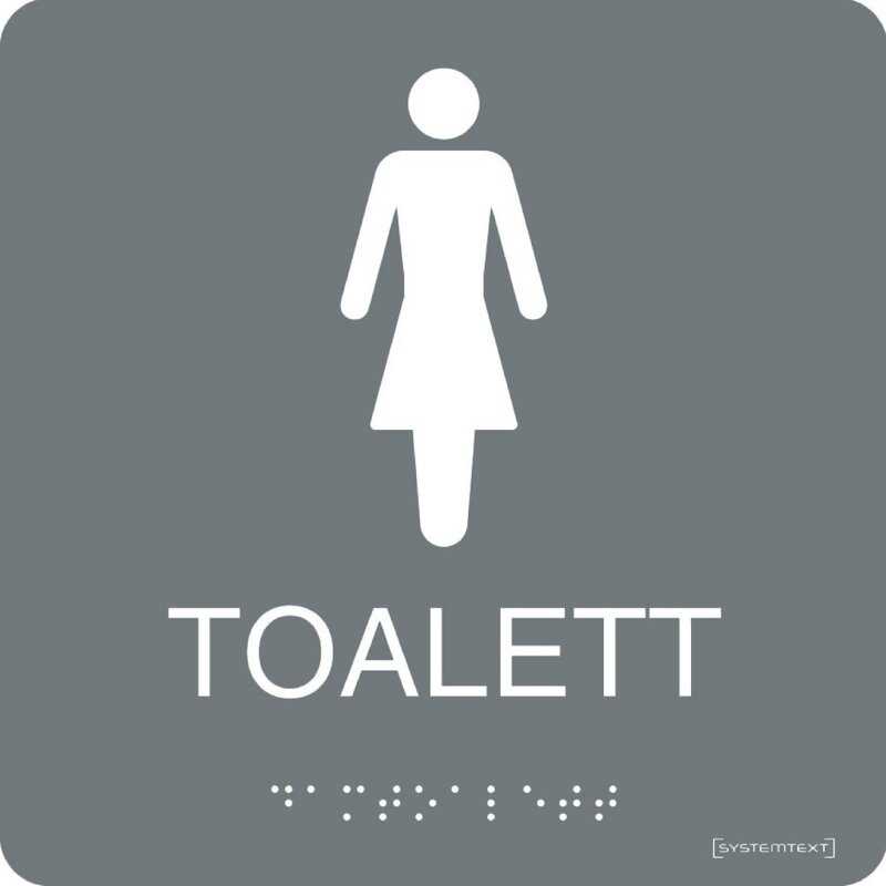 SKYLT 235011 TOALETT DAMER GRÅ 150X150MM