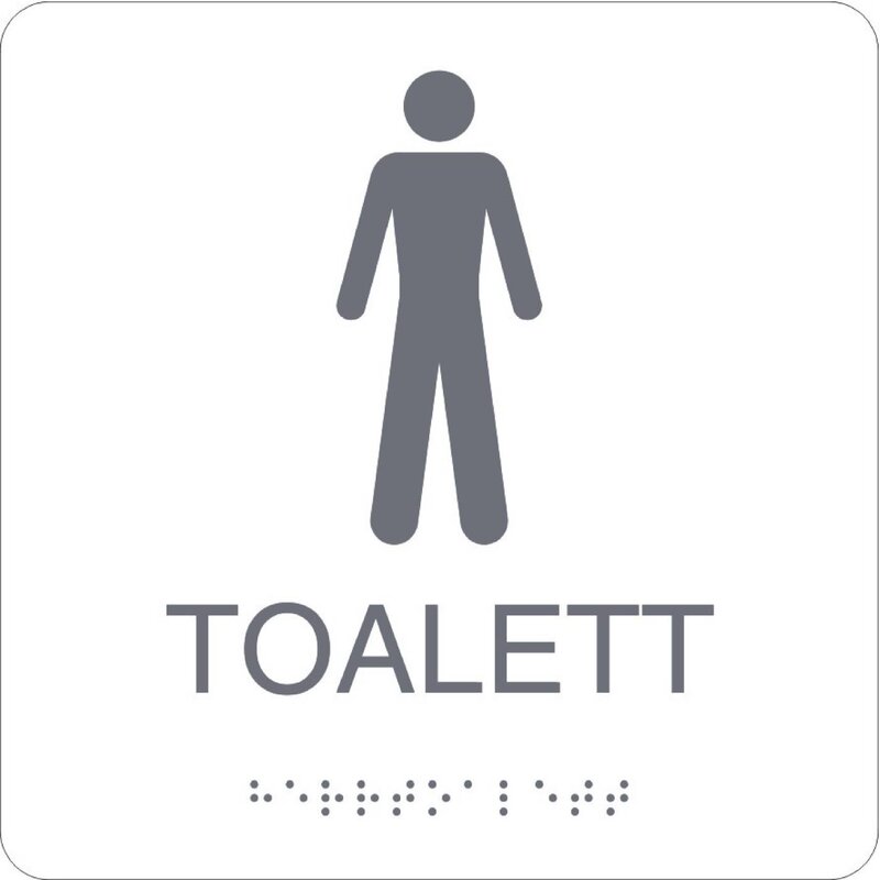 SKYLT 235110 TOALETT HERR VIT HÅRDPLAST 150X150MM