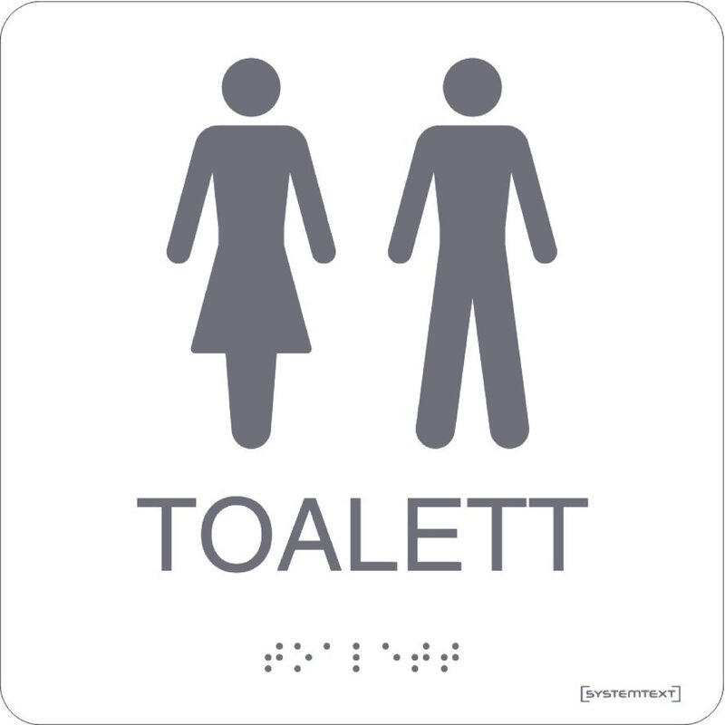 SKYLT 235210 TOALETT DAM/HERR VIT HÅRDPLAST 150X150MM