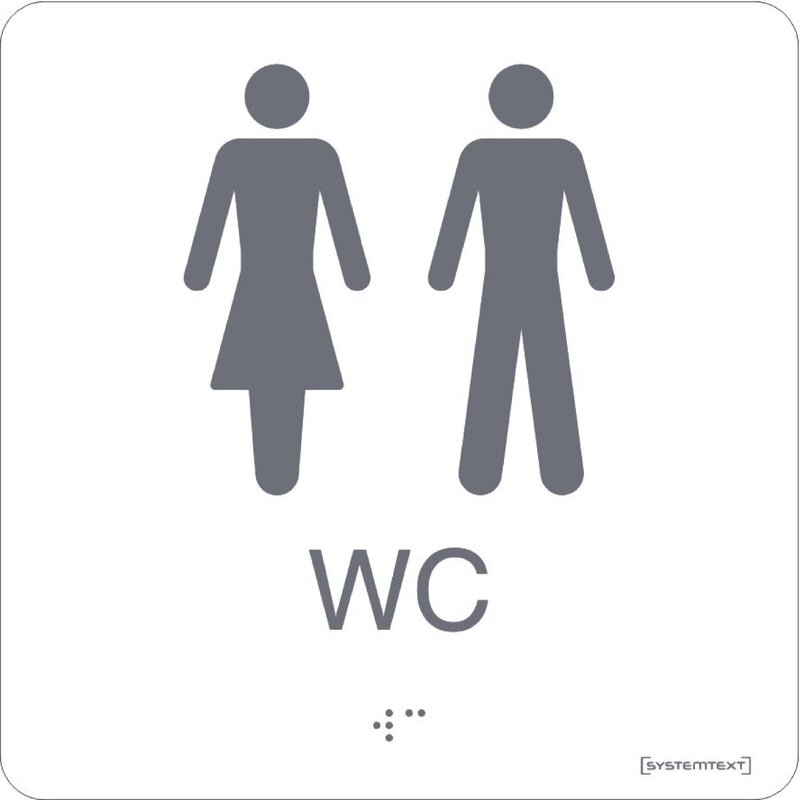 SKYLT 235310 WC DAM/HERR VIT HÅRDPLAST 150X150MM