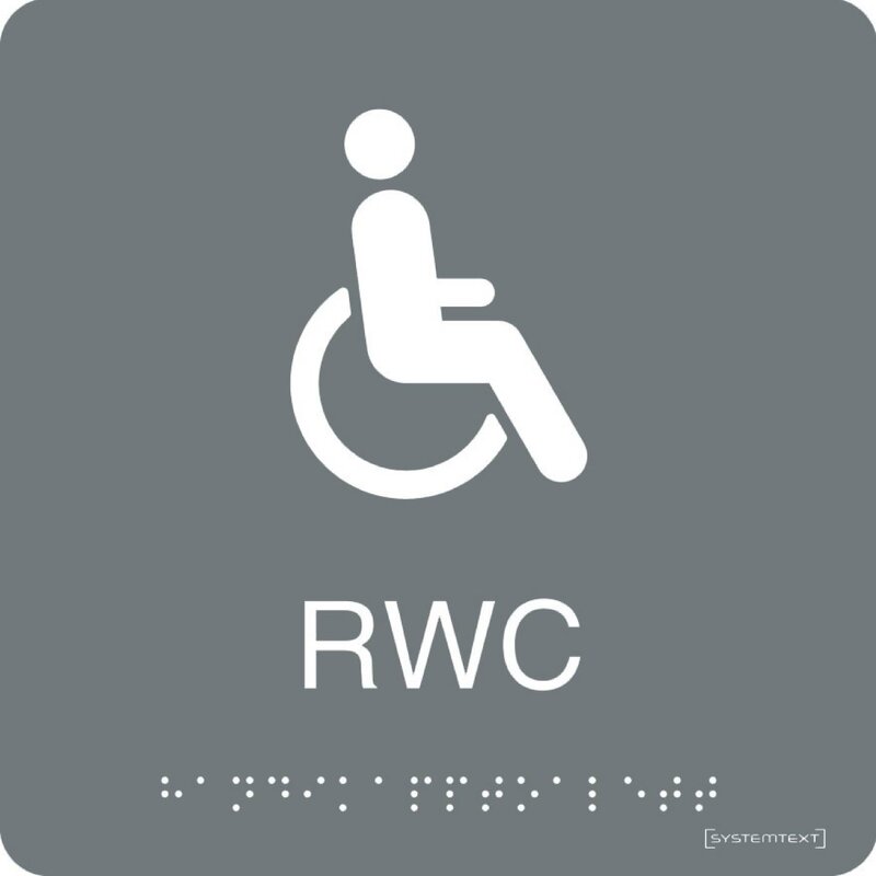 SKYLT 235611 RWC GRÅ HÅRDPLAST 150X150MM