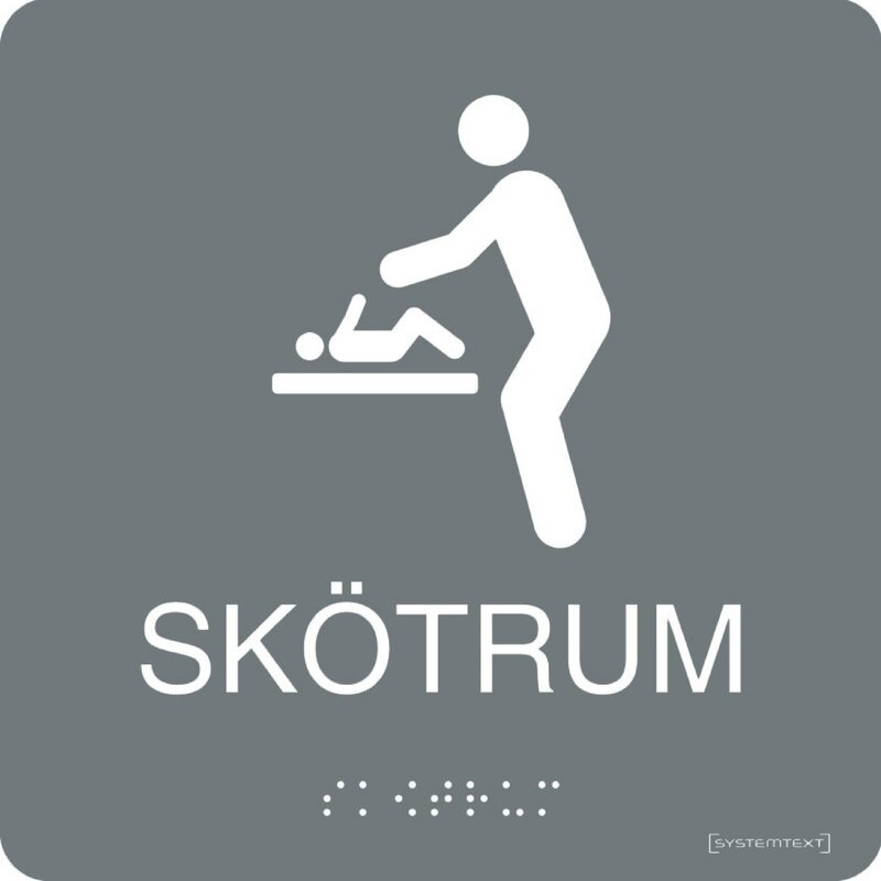 SKYLT 235711 SKÖTRUM GRÅ HÅRDPLAST 150X150MM