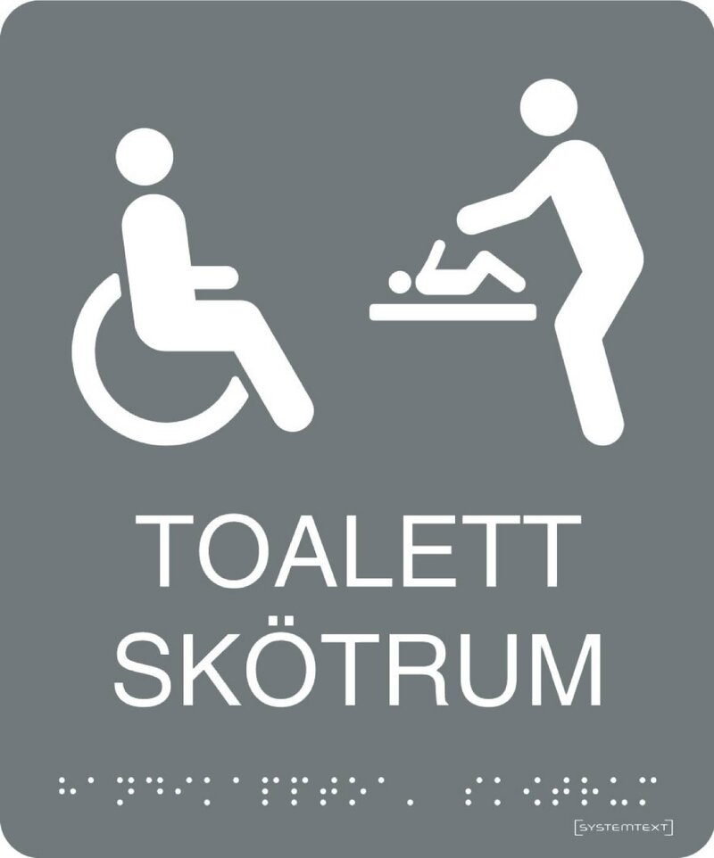 SKYLT 235811 SKÖTRUM/RWC GRÅ HÅRDPLAST 150x180MM