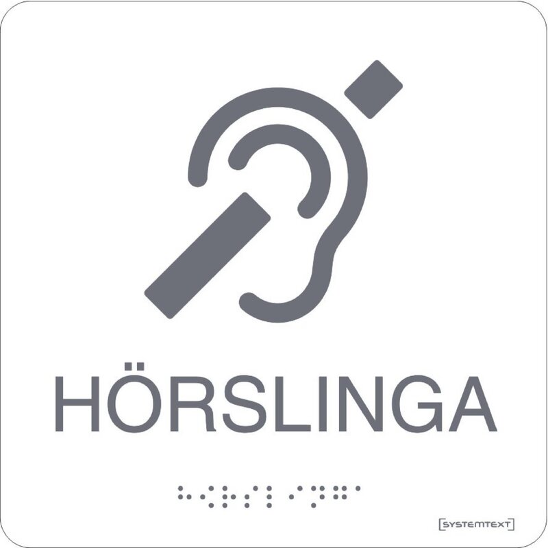 SKYLT 236210 HÖRSLINGA VIT HÅRDPLAST 150X150MM