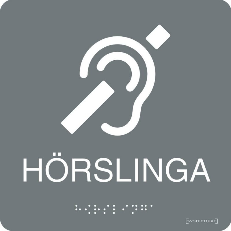 SKYLT 236211 HÖRSLINGA GRÅ HÅRDPLAST 150X150MM