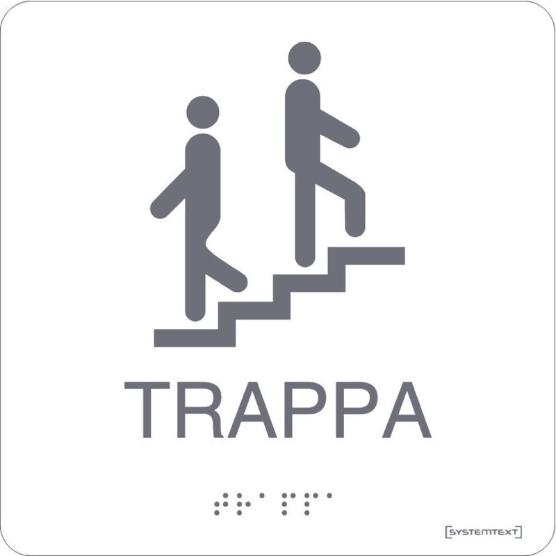 SKYLT 236510 TRAPPA VIT HÅRDPLAST 150X150MM
