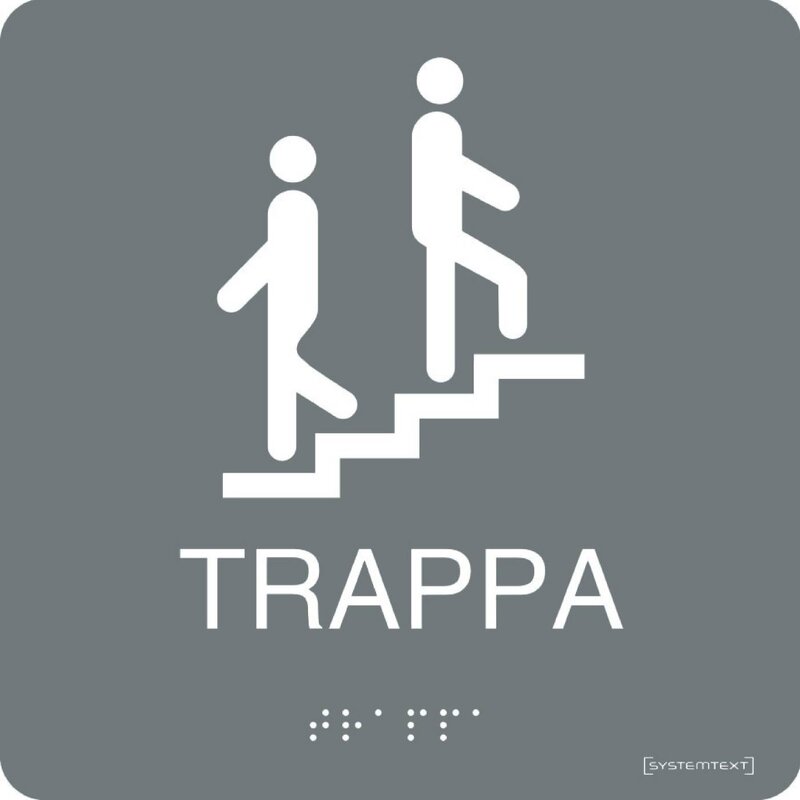 SKYLT 236511 TRAPPA GRÅ HÅRDPLAST 150X150MM