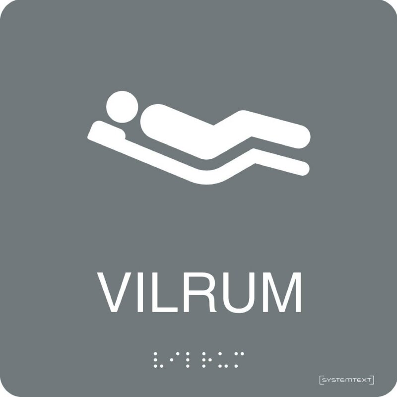 SKYLT 236611 VILRUM GRÅ HÅRDPLAST 150X150MM