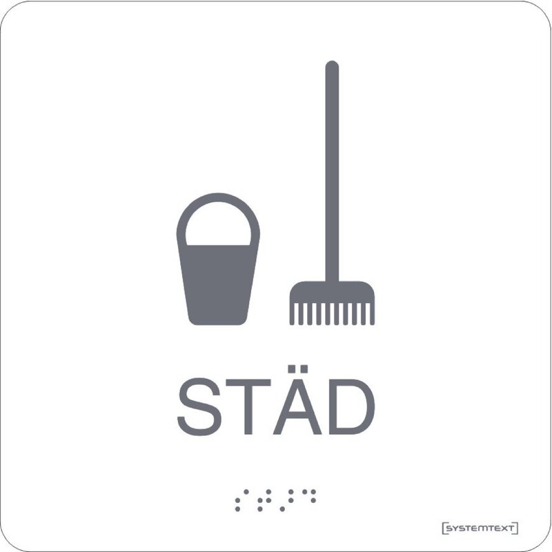 SKYLT 236810 STÄD VIT HÅRDPLAST 150X150MM