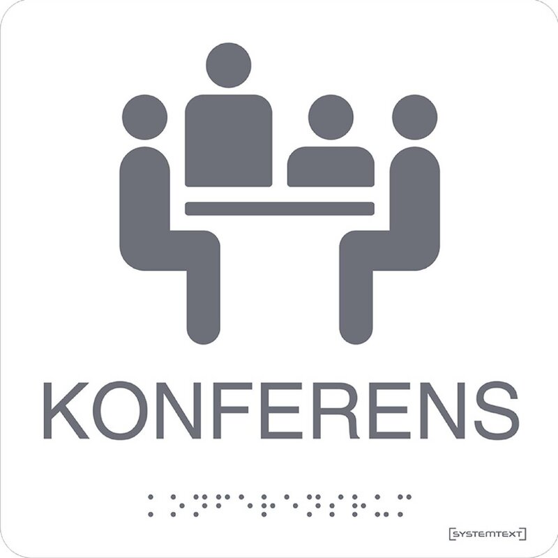 SKYLT 237210 KONFERENSRUM VIT HÅRDPLAST 150X150MM