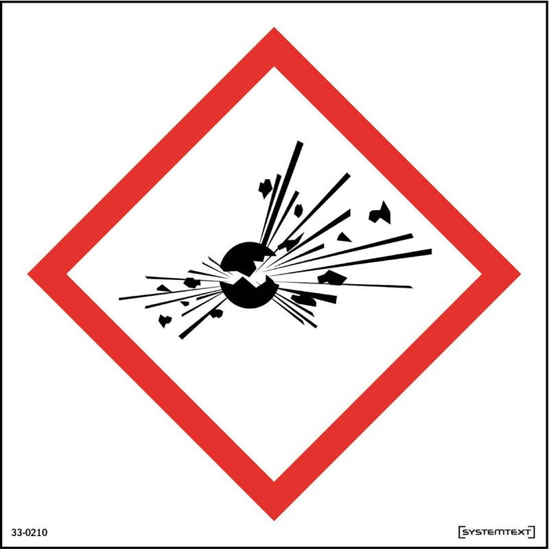 SKYLT 330210 EXPLOSIVA ÄMNEN HÅRDPLAST 210X210MM