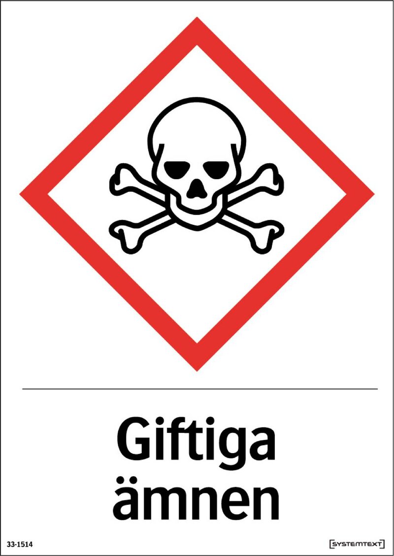 SKYLT 331514 GIFTIGA ÄMNEN HÅRDPLAST 210X297MM