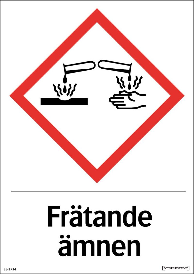 SKYLT 331714 FRÄTANDE ÄMNEN HÅRDPLAST 210X297MM