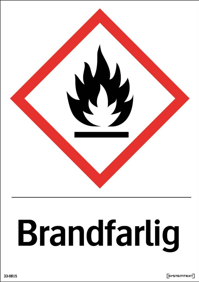 SKYLT 330815 BRANDFARLIG DEKAL 148X210MM
