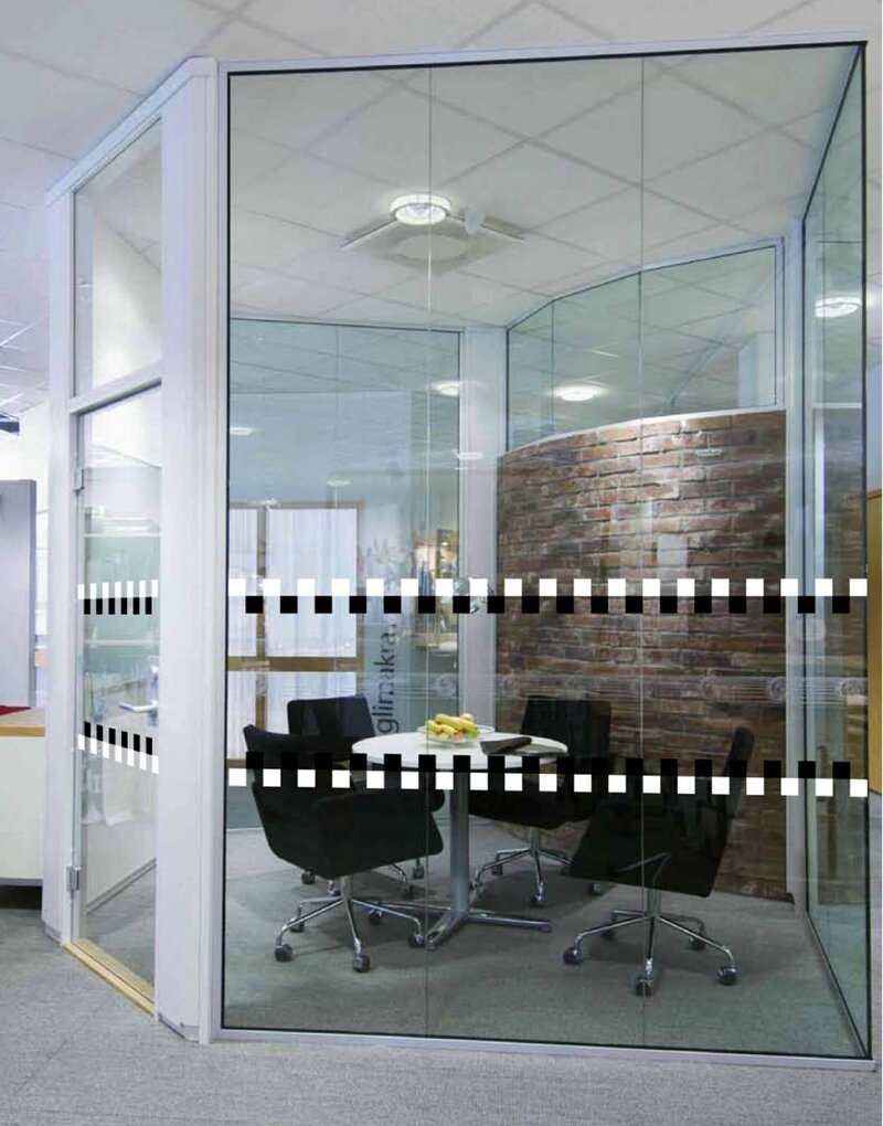 KONTRASTMARKERING 338850 RUTOR GLAS SVART/VIT 100X1000MM